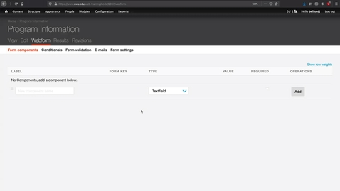 Thumbnail for entry Webform Training: Textfield Components