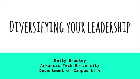 Thumbnail for entry Diversifying Your Leadership