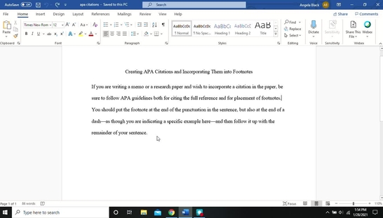 Adding Footnotes with APA Citations