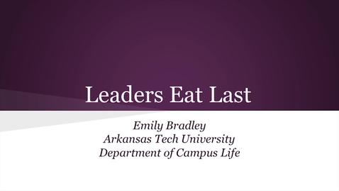 Thumbnail for entry Leadership-Leaders Eat Last