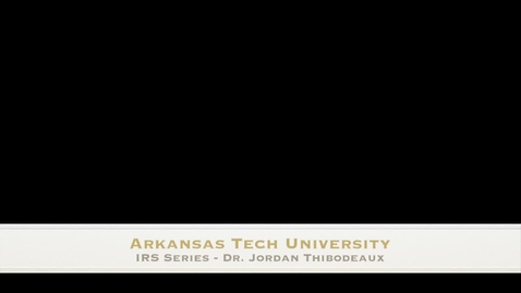 Thumbnail for entry IR Series - Dr Jordan Thibodeaux