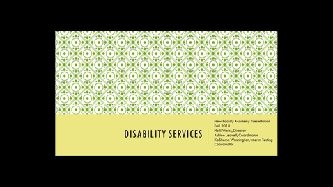 Thumbnail for entry Disability Services