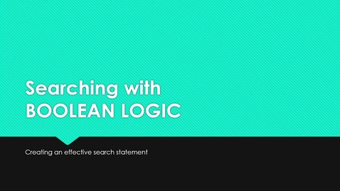 Thumbnail for Searching with Boolean Logic