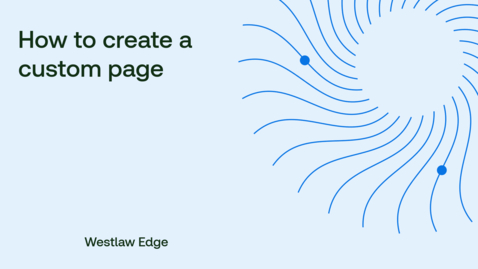 Thumbnail for How to create a custom page