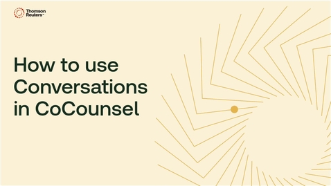 Thumbnail for How to use Conversations in CoCounsel Tax, Audit, &amp; Accounting