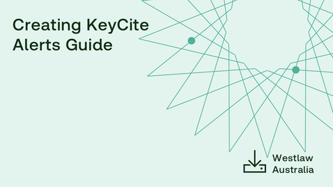 Thumbnail for Creating KeyCite Alerts Guide