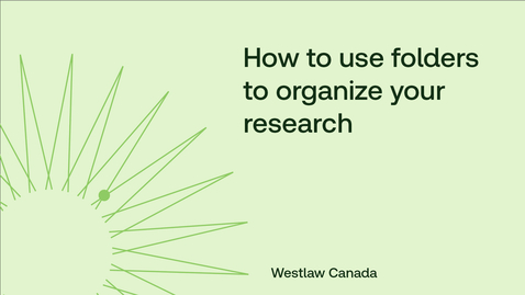 Thumbnail for How to use folders to organize your research