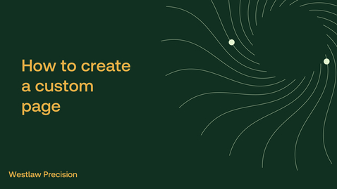 Thumbnail for How to create a custom page