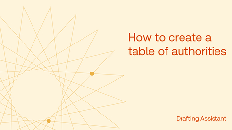 Thumbnail for How to create a table of authorities