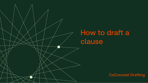 Thumbnail for How to draft a clause