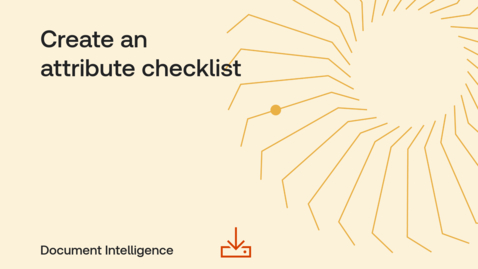 Thumbnail for Create an attribute checklist