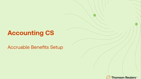 Thumbnail for Accruable Benefits Setup