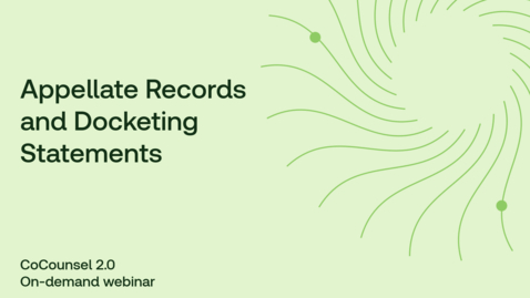 Thumbnail for Appellate Records and Docketing Statements