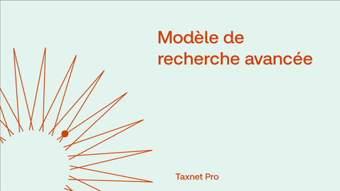 Thumbnail for Modèle de recherche avancée