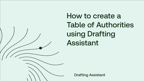 Thumbnail for How to create a Table of Authorities
