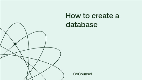 Thumbnail for How to create a database