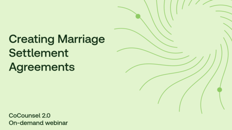 Thumbnail for Creating Marriage Settlement Agreements