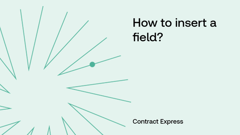 Thumbnail for How to insert a Field?