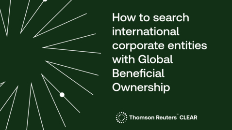 Thumbnail for How to search International corporate entities with Global Beneficial Ownership