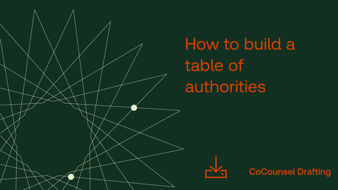 Thumbnail for How to build a table of authorities