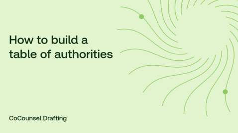 Thumbnail for How to build a table of authorities