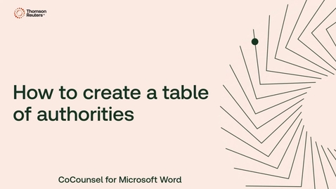 Thumbnail for How to create a table of authorities