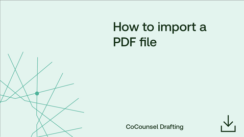 Thumbnail for How to import a PDF file