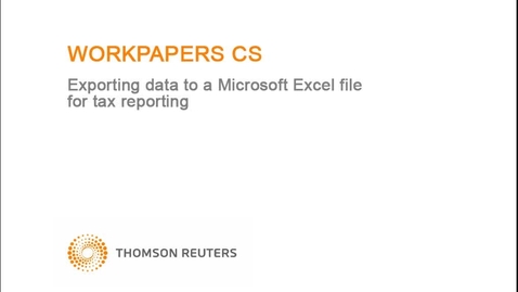 Thumbnail for Exporting data to a Microsoft Excel file for tax reporting