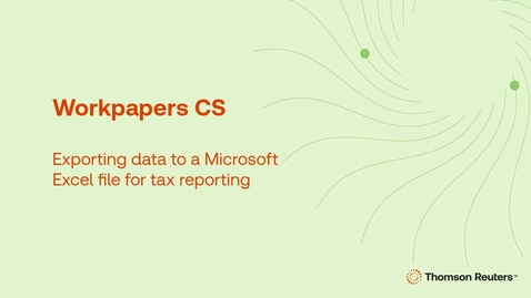 Thumbnail for Exporting data to a Microsoft Excel file for tax reporting