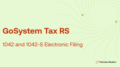 Thumbnail for GoSystem Tax RS 1042 and 1042-S Electronic Filing