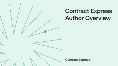 Thumbnail for Contract Express Author Overview