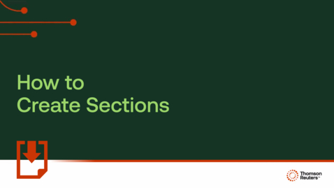 Thumbnail for How to create sections