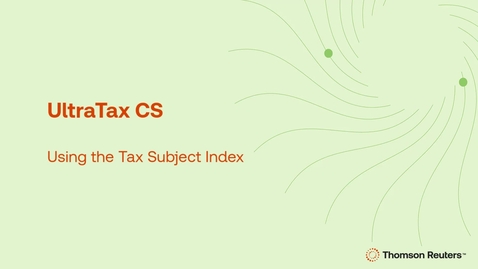 Thumbnail for Using the Tax Subject Index