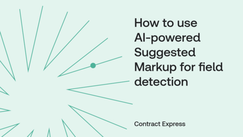 Thumbnail for How to use  AI-Powered Suggested Markup for field detection