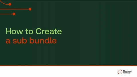 Thumbnail for How to create a sub-bundle