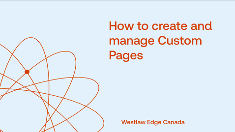 Thumbnail for How to create and manage custom pages