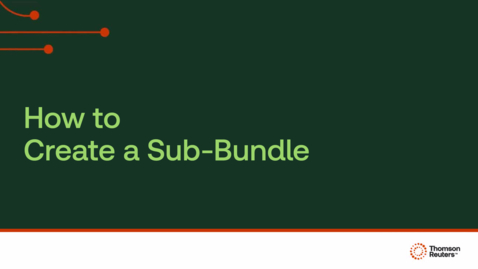 Thumbnail for How to create a sub-bundle