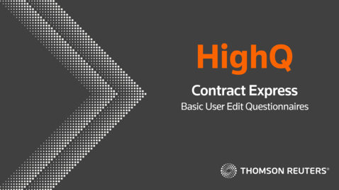 Thumbnail for Contract Express - Edit Questionnaires