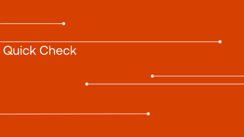 Thumbnail for Quick Check