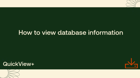 Thumbnail for How to view database information