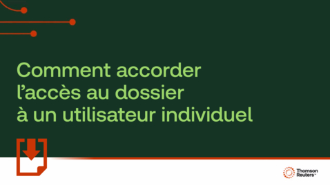 Thumbnail for Comment accorder l’accès au dossier à un utilisateur individuel