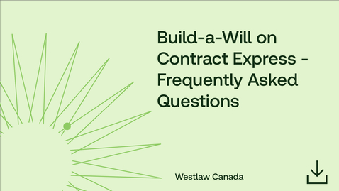 Thumbnail for Build-a-Will on Contract Express FAQs