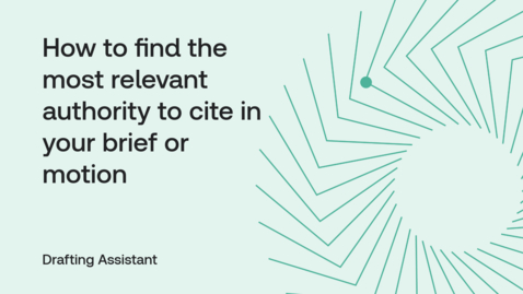 Thumbnail for How to find the most relevant authority to cite in your brief or motion