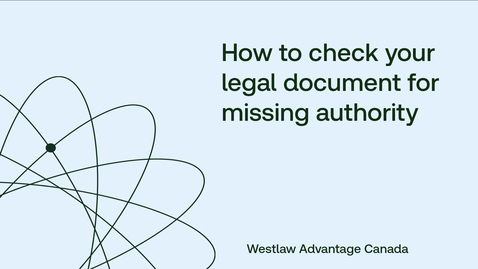 Thumbnail for How to check your legal document for missing authority