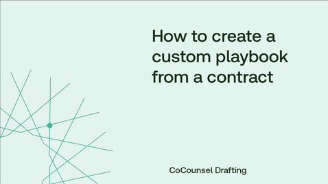 Thumbnail for How to create a custom playbook from a contract