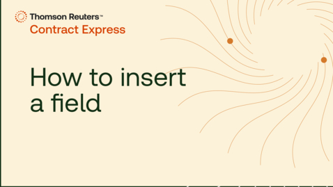 Thumbnail for How to insert a field