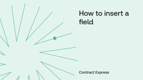 Thumbnail for How to insert a field