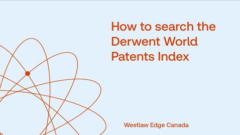 Thumbnail for How to search the Derwent World Patents Index