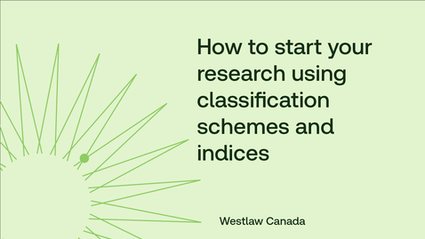 Thumbnail for How to start your research using classification schemes and indices