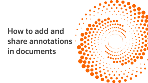 Thumbnail for How to add and share annotations in documents
